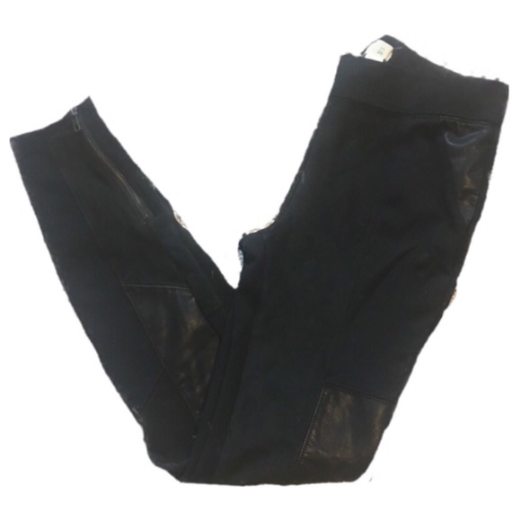 Anthropologie Pants - Anthropologie Mixed Material Ankle Zipper Legging